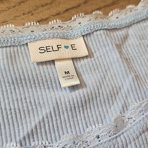 Light blue ribbed bodysuit size M - Picture 2 of 9